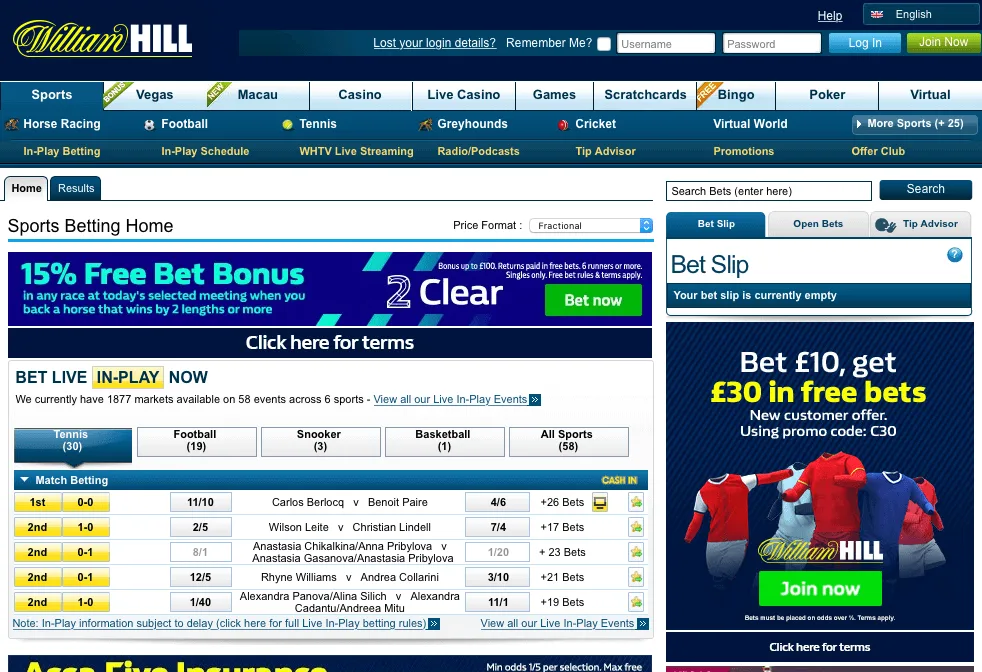William Hill UK Guide — How a Premier League coupon is laid out on a Saturday